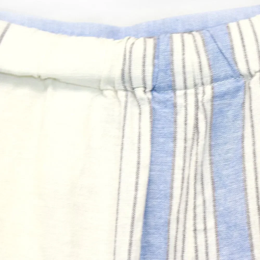 Banana Republic New Linen Blend Blue Striped Casual Resort Summer Shorts Small